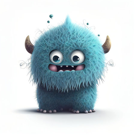 Illustration cartoon cute Monsters on isolated background (Created with Generative AI technology).の写真素材