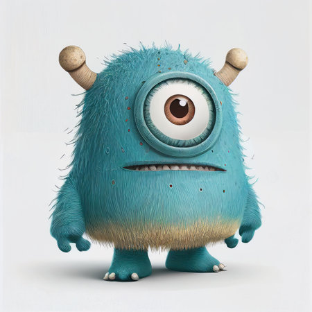 Illustration cartoon cute Monsters on isolated background (Created with Generative AI technology).の写真素材