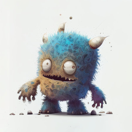 Illustration cartoon cute Monsters on isolated background (Created with Generative AI technology).の写真素材