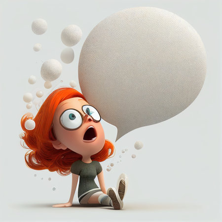 Illustration cartoon with bubble talk for artwork designs Created with Generative AI technology.の素材