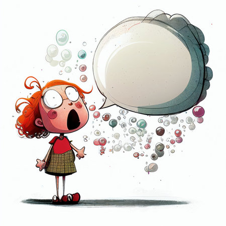 Illustration cartoon with bubble talk for artwork designs Created with Generative AI technology.の素材