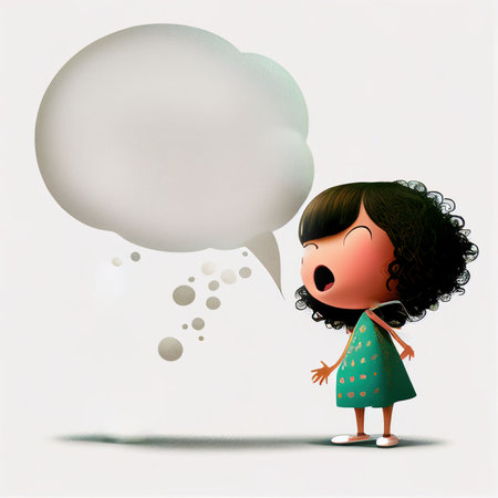 Illustration cartoon with bubble talk for artwork designs Created with Generative AI technology.の素材