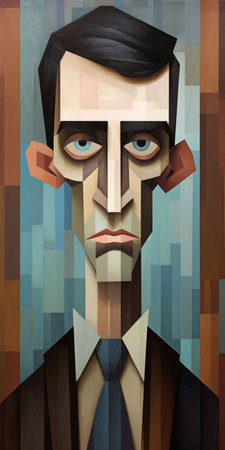 Illustration abstract of face and portrait by fine art style Created with Generative AI technology.の素材