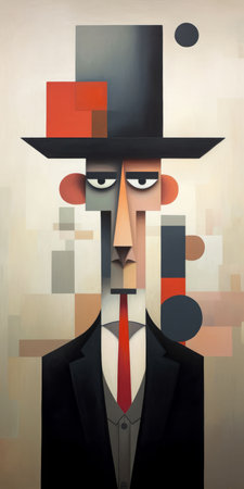 Illustration abstract of face and portrait by fine art style Created with Generative AI technology.の素材