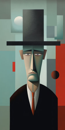 Illustration abstract of face and portrait by fine art style Created with Generative AI technology.の素材