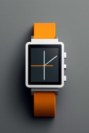 Wrist watch in modern and retro style by luxury color design Created with Generative AI technology.の素材