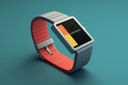 Wrist watch in modern and retro style by luxury color design Created with Generative AI technology.の素材