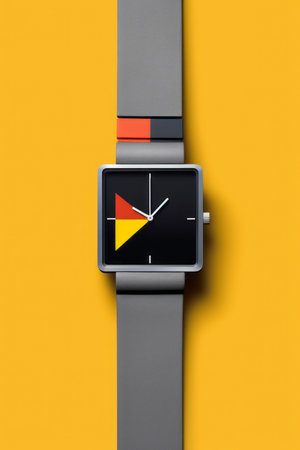 Wrist watch in modern and retro style by luxury color design Created with Generative AI technology.の素材