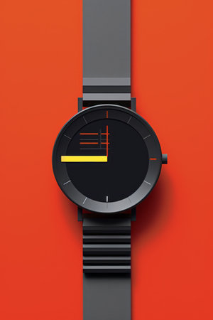 Wrist watch in modern and retro style by luxury color design Created with Generative AI technology.の素材
