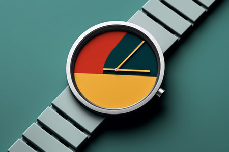 Wrist watch in modern and retro style by luxury color design Created with Generative AI technology.の素材