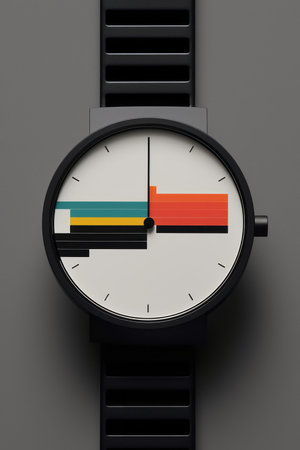 Wrist watch in modern and retro style by luxury color design Created with Generative AI technology.の素材
