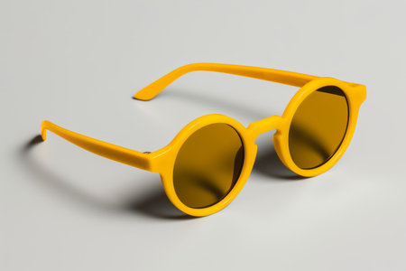 Fashion sunglasses and glasses concept on retro background Created with Generative AI technology.の素材