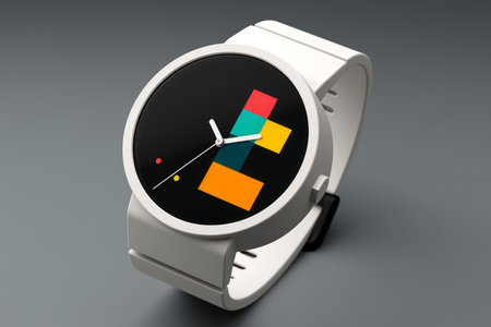 Wrist watch in modern and retro style by luxury color design Created with Generative AI technology.の素材
