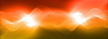 Particle wave background. Abstract dynamic mesh. Big data technology.