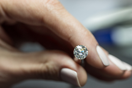 Diamond in Tweezersの写真素材