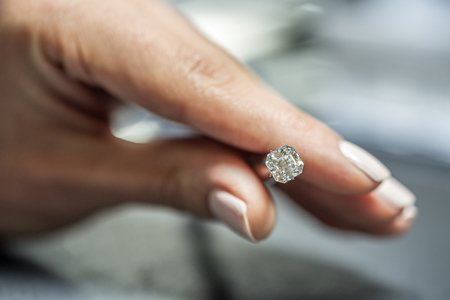 Diamond in Tweezersの写真素材