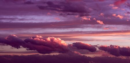 Pink Sunset Sky and Cloudsの写真素材