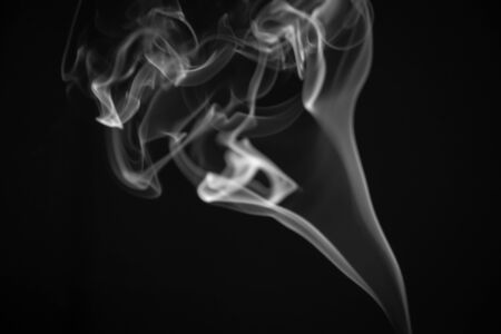 White Smoke on Black Backgroundの写真素材