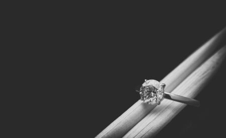 Diamond Ring Black and Whiteの写真素材