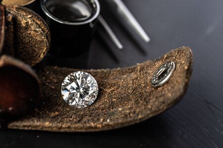Round Cut Diamond. Jewelry Making Backgroundの写真素材
