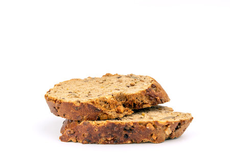 Flax Seed Bread on White Background