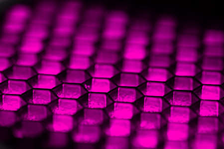 Purple Grid Gold Honeycomb Backgroundの写真素材