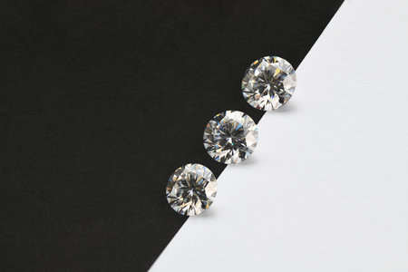 Precious Luxury Gemstones on Black and White Background