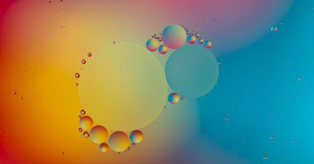 Multicolored Oil Bubbles Abstract Liquid Background
