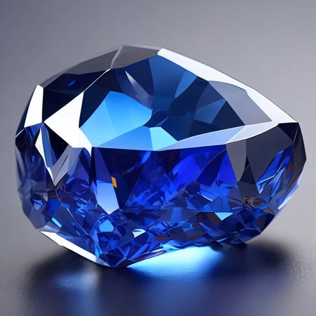 Blue sapphire on a dark background. 3d rendering.の素材