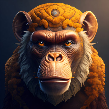 Owl sitting on a branch with autumn leaves. Vector illustration.の素材