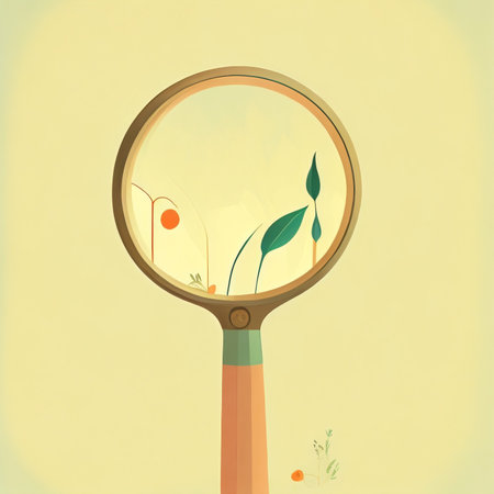 Magnifying glass with a picture of the nature. Vector illustration.の素材