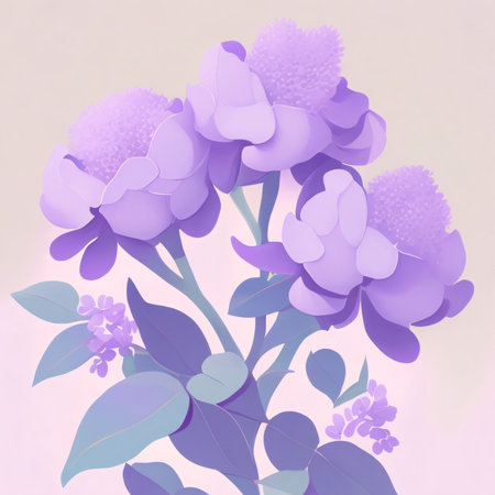 Flower background with violet and lilac flowers. Vector illustration.の素材