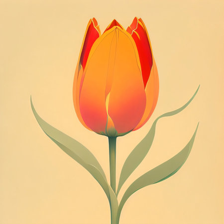 Tulip flower on pastel background. Vector Illustration.の素材