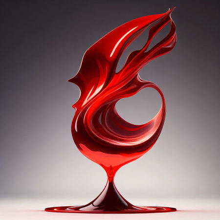 3d render, red liquid splash, flowing liquid, abstract backgroundの素材