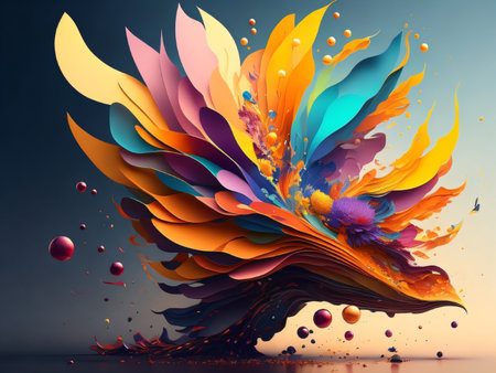 Colorful abstract background. 3d rendering, 3d illustration.の素材