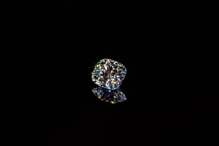 Diamonds on a black background. Jewelry background. Macro shooting.の写真素材