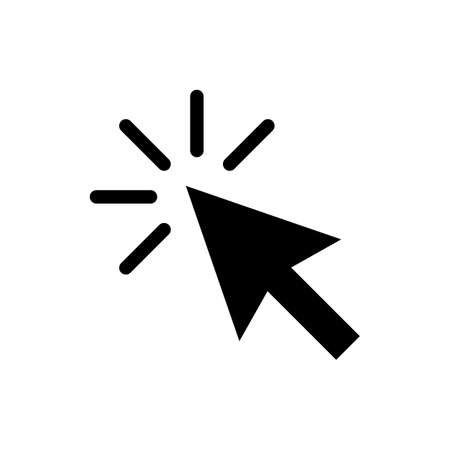 Click icon. Cursor icon. Computer mouse click cursor black arrow icons.のイラスト素材