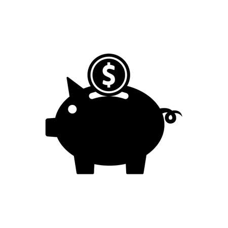 Piggy bank icon. Piggy bank vector icon. Dollar iconのイラスト素材