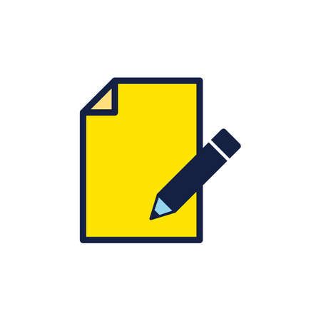 Note icon. Taking note icon vector. Edit line icon. Document write. Content writingのイラスト素材