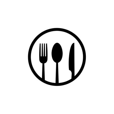 Fork, Spoon, and Knife icon. Restaurant icon. food icon. eatのイラスト素材