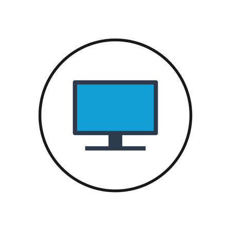 Computer icon. PC Icon vector. Computer monitor icon. Flat PC symbol.のイラスト素材