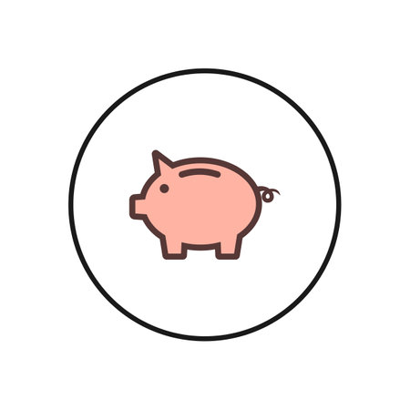 Piggy bank icon. Piggy bank vector icon. Dollar iconのイラスト素材