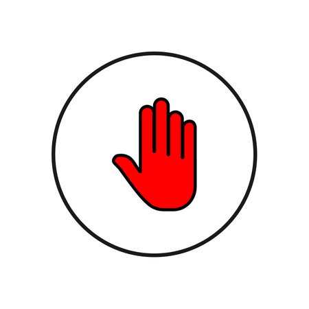 Stop vector icon. Hand symbol. Hand icon vectorのイラスト素材