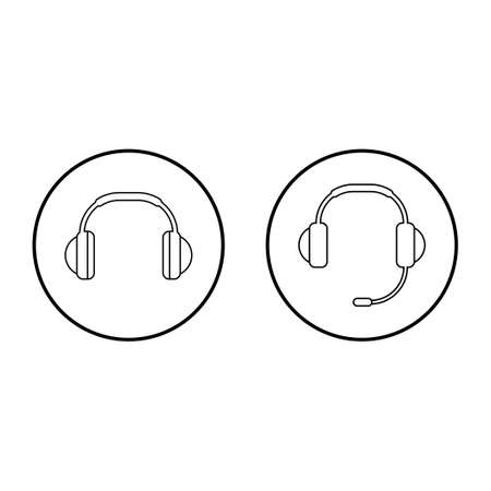 Headphone icon set isolated on white background. Headphone vector icon. Call usのイラスト素材