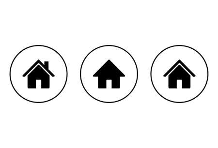 Home icon set isolated on white background. House vector icon. Addressのイラスト素材