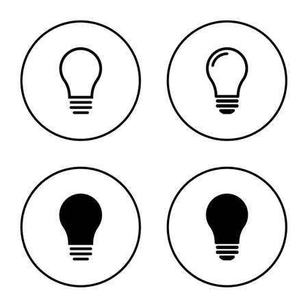 Lamp icon set isolated on white background. Light bulb icon vector. Idea vector iconのイラスト素材