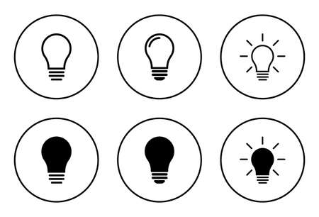 Lamp icon set isolated on white background. Light bulb icon vector. Idea vector iconのイラスト素材