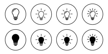 Lamp icon set isolated on white background. Light bulb icon vector. Idea vector iconのイラスト素材