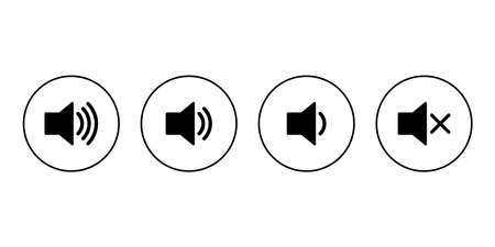 Speaker icon set isolated on white background. Volume icon. Loudspeaker icon vector. Audio. Soundのイラスト素材