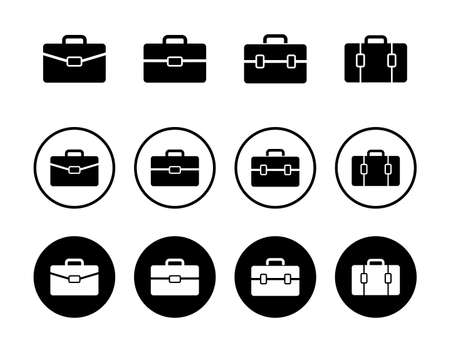 Briefcase icon set isolated on white background. Briefcase vector iconのイラスト素材
